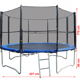 Trambulina Spartan Line 427cm, cu plasa si scarita de acces